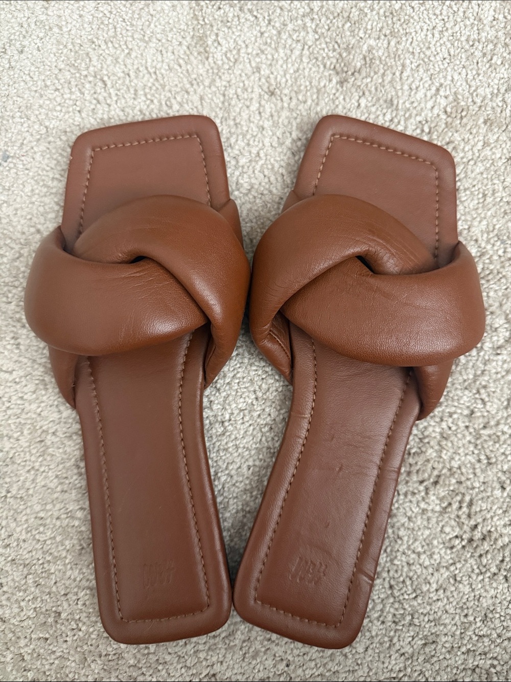 H&M Women's Knotted Slide Sandals in Brown